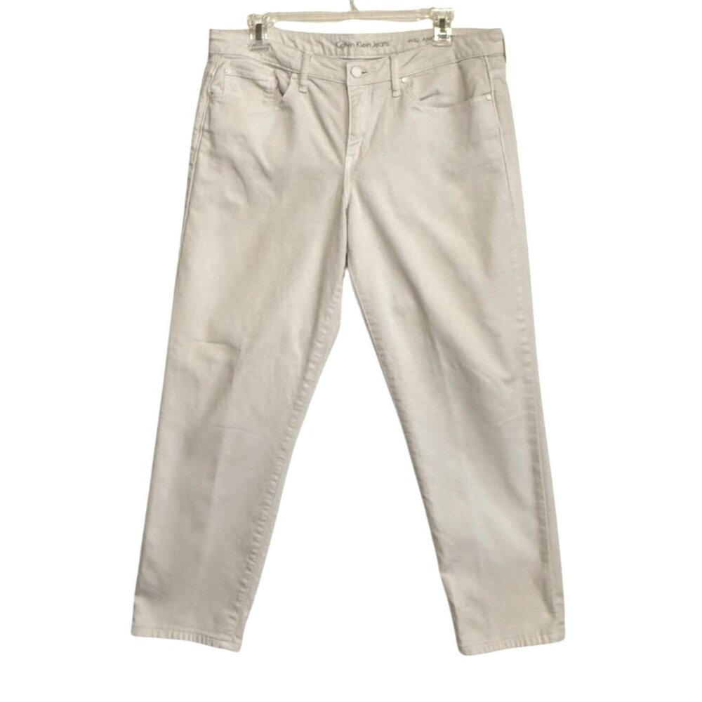 Calvin Klein Jeans White Denim Cropped Capri Jeans Size‎ 32 Beachy Preppy